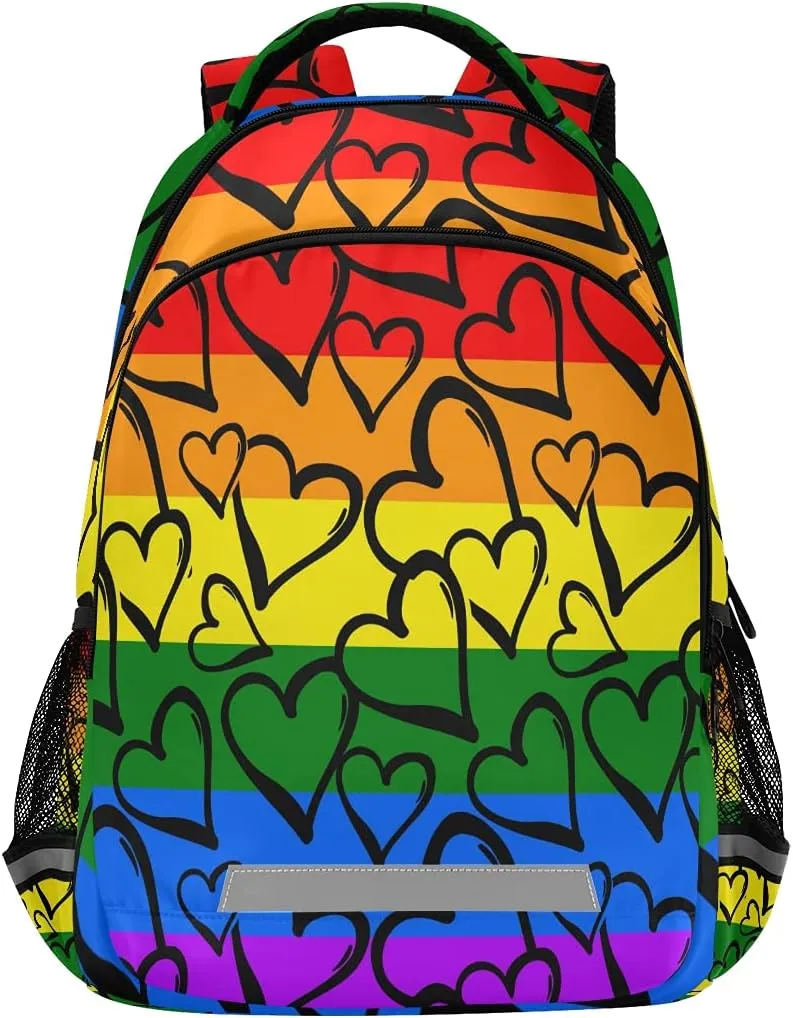 Gay Pride Rainbow Backpack Laptop School Book Bag Lightweight Daypack Bookbags for Men Women Teens Kids