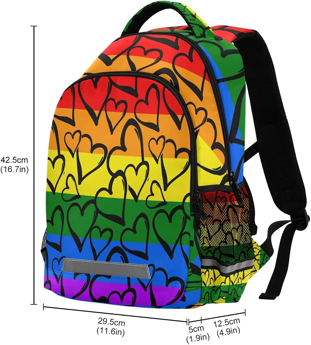 Gay Pride Rainbow Backpack Laptop School Book Bag Lightweight Daypack Bookbags for Men Women Teens Kids