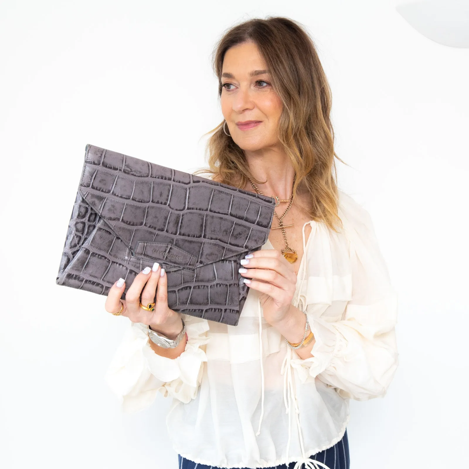 Givenchy Antigona  Leather Envelope Clutch Bag