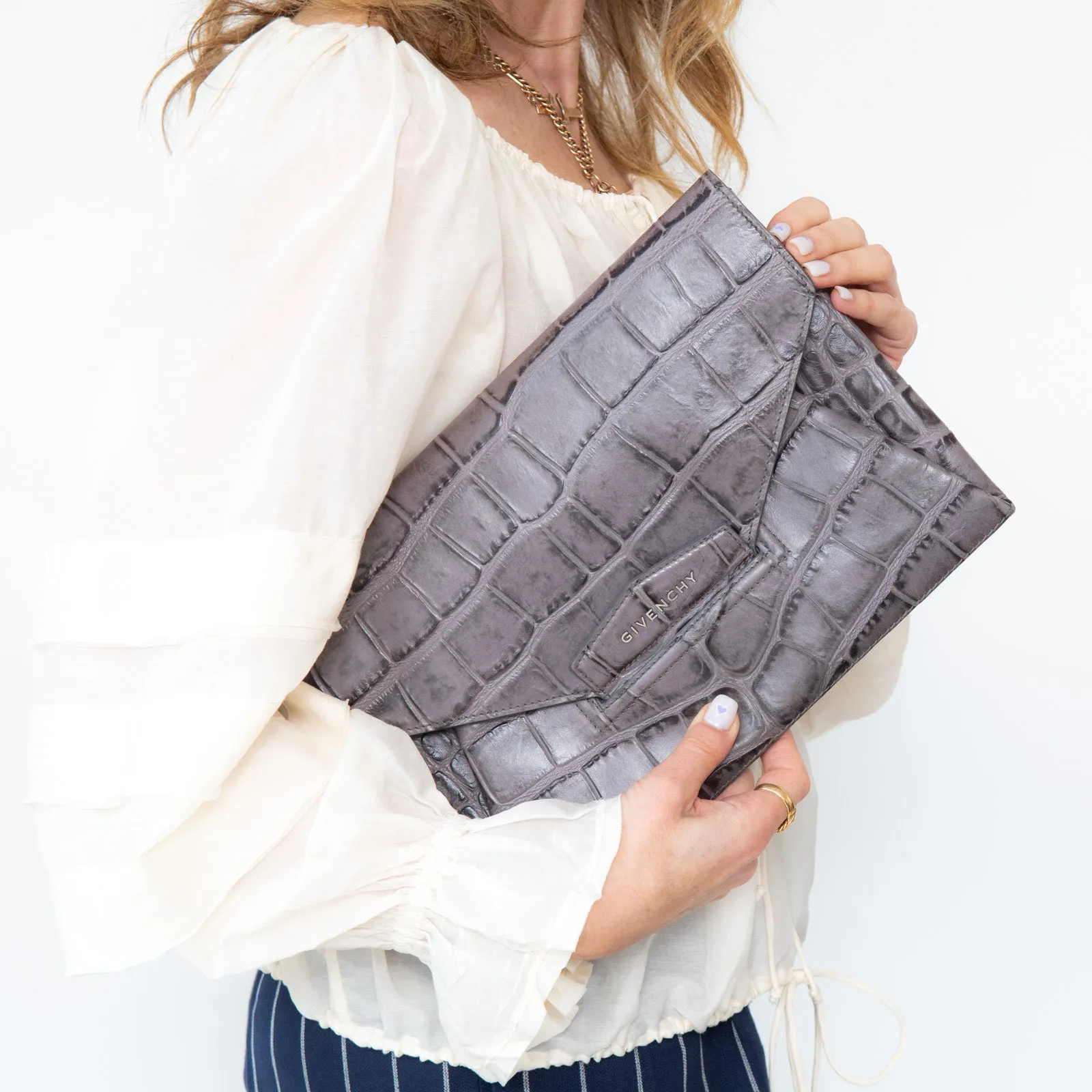 Givenchy Antigona  Leather Envelope Clutch Bag