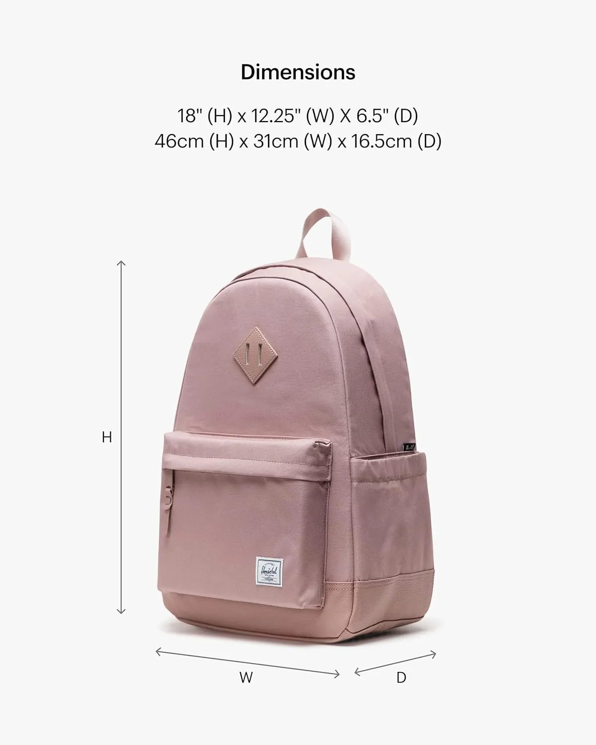 Herschel Supply Co. Heritage Backpack, Ash Rose, Standard-24L