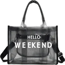 IwIeIaIrI Clear Tote Bag PVC Beach Bag Women's Large Crossbody Shoulder Bag with Zipper