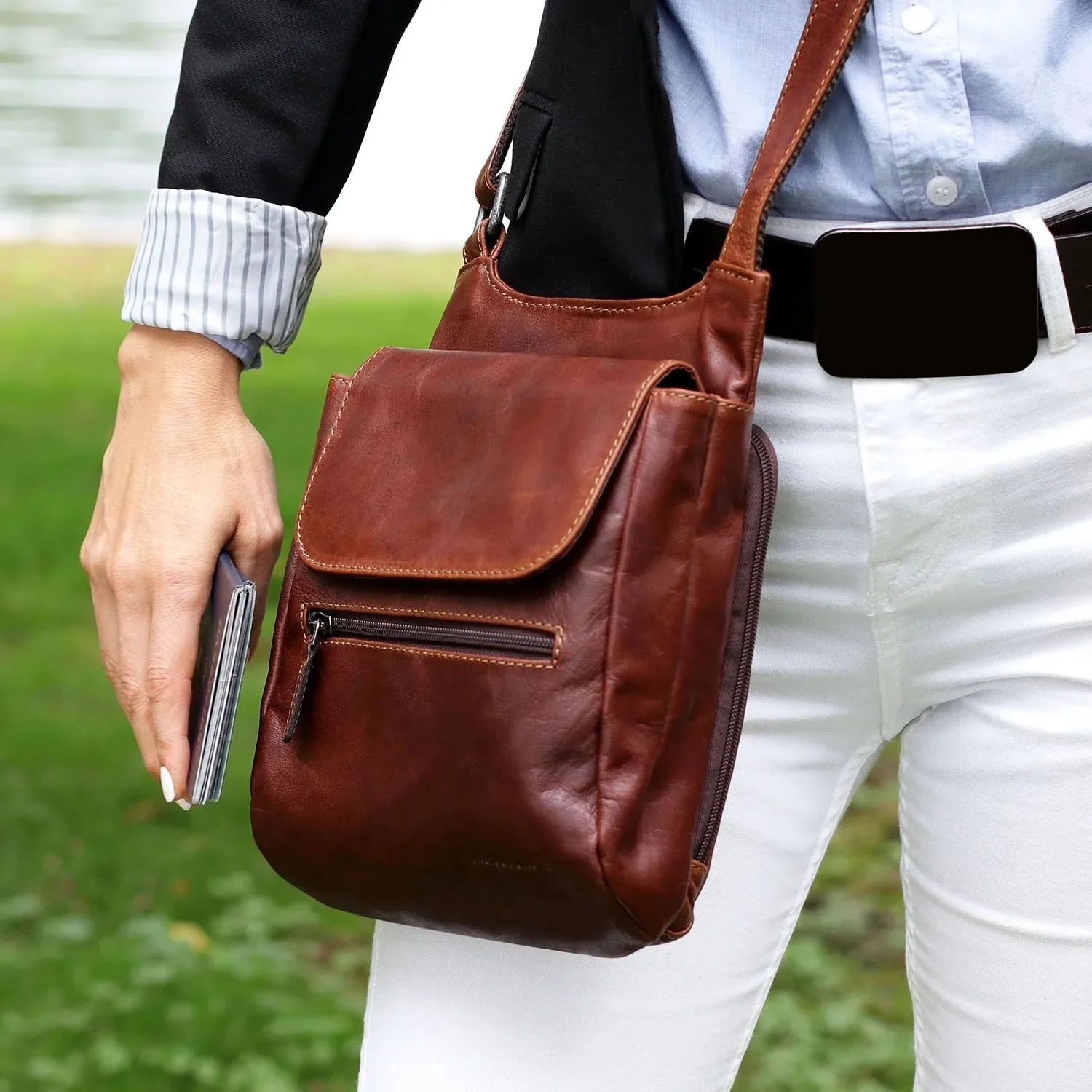 Jack Georges Voyager Collection Slim Crossbody Bag