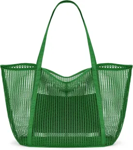 KALIDI FANCY FOREST Beach Mesh Tote Bag, Womens Shoulder handbag MAX 27L Grocery Bag