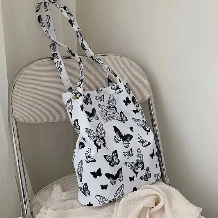 Lady Glams Big Casual Leopard Print Canvas Tote Bag