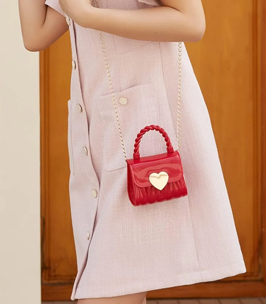 Little Girl Mini PVC Shoulder Bag, Jelly Bag Ladies Handbag Toddlers Girls' Kids Purse Crossbody Purse for Kids