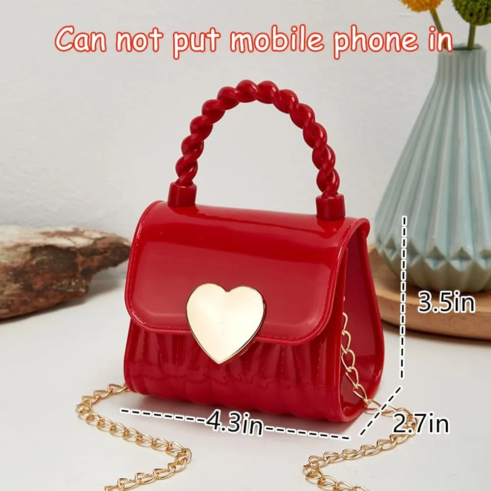 Little Girl Mini PVC Shoulder Bag, Jelly Bag Ladies Handbag Toddlers Girls' Kids Purse Crossbody Purse for Kids