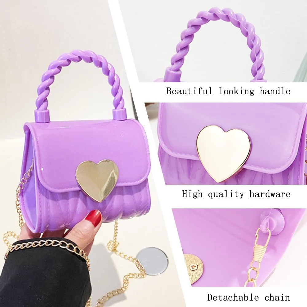 Little Girl Mini PVC Shoulder Bag, Jelly Bag Ladies Handbag Toddlers Girls' Kids Purse Crossbody Purse for Kids
