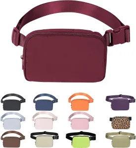 Mini Belt Bag Waist Small Pouch With Strap Fanny Pack Crossbody bag For Women Bum Bag For Workout Sports Traveling Walking Running Hiking Cycling Shopping Hiking,Nylon WaterproofClaret