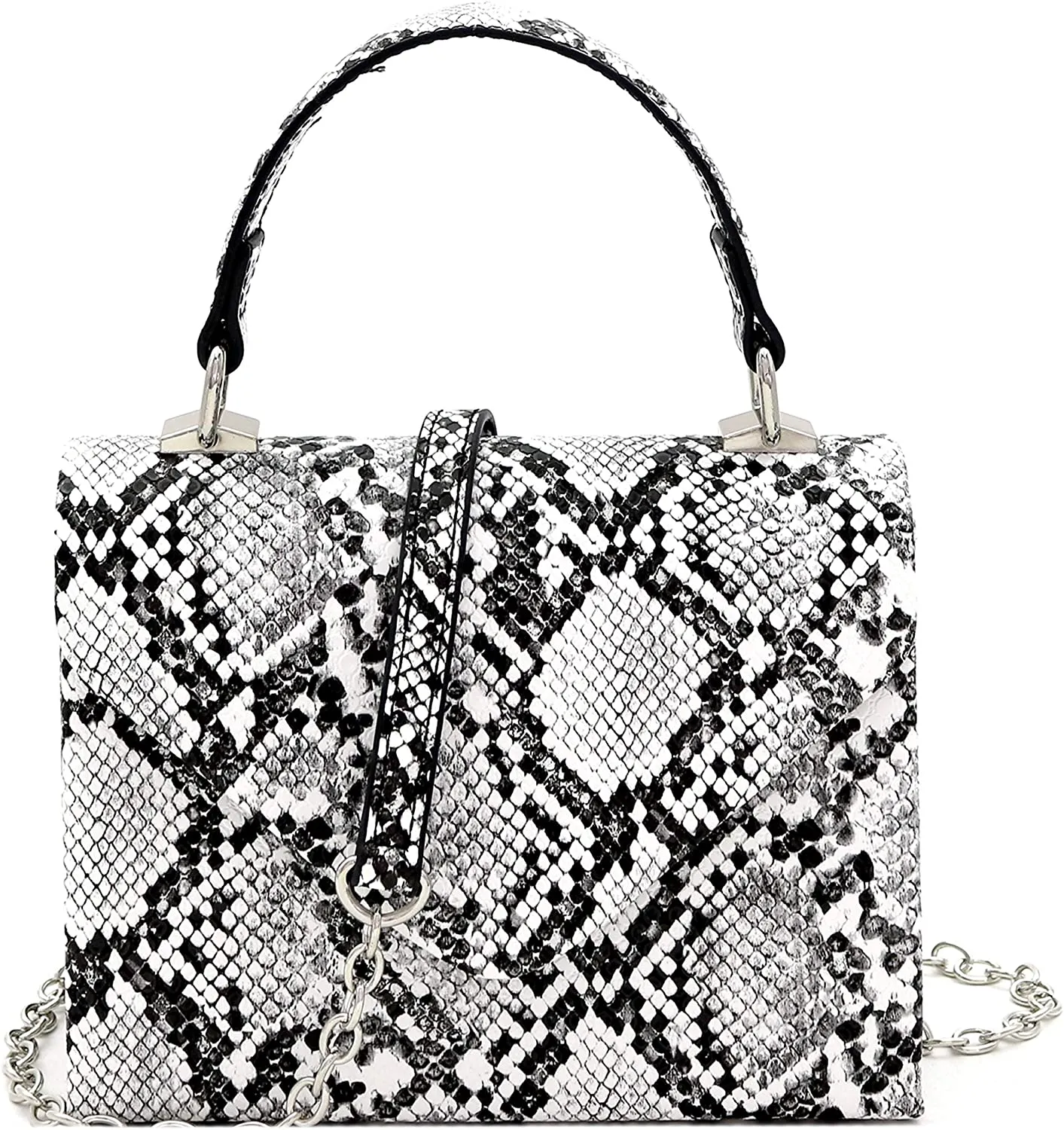 Mini Retro Silver Hardware Leopard Print Box Flap leather Satchel Crossbody Handbag