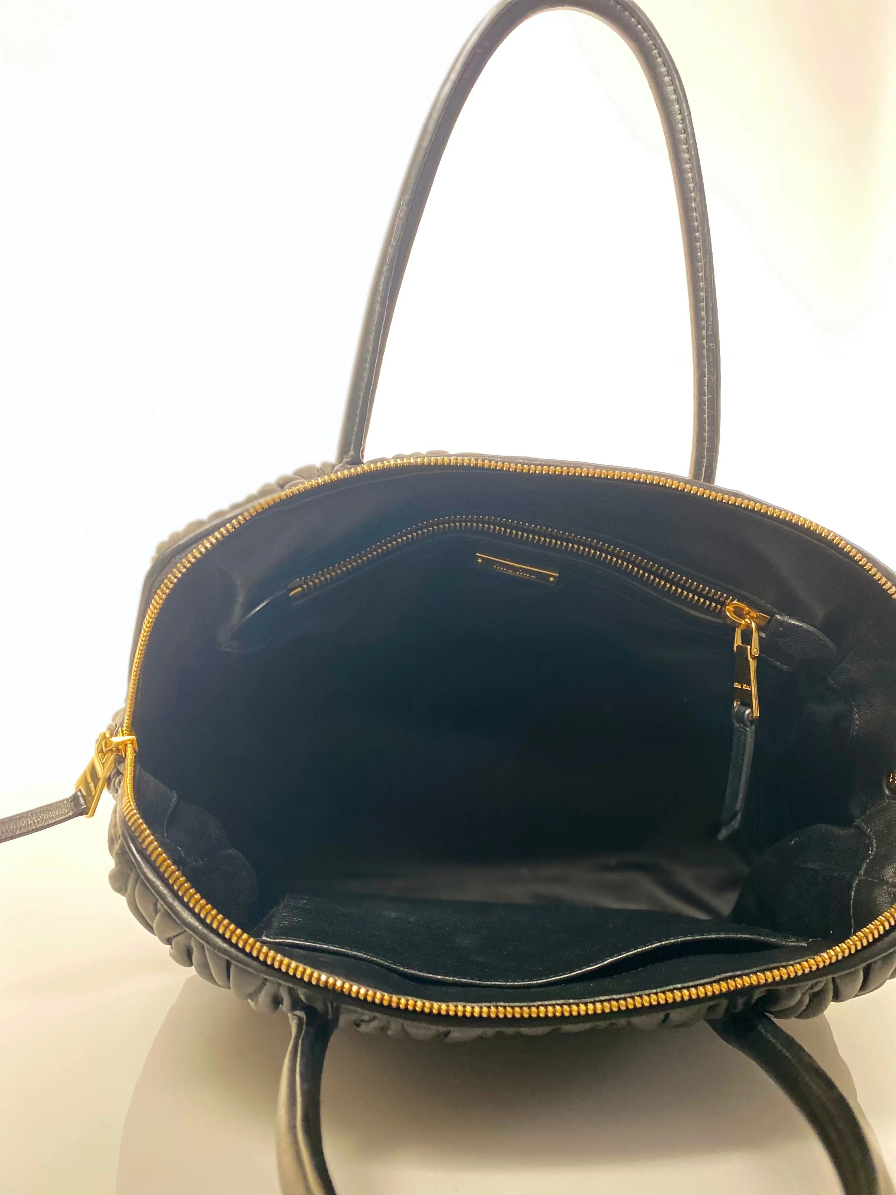 Miu Miu Preloved Quilted Lambskin Double Handle Bag