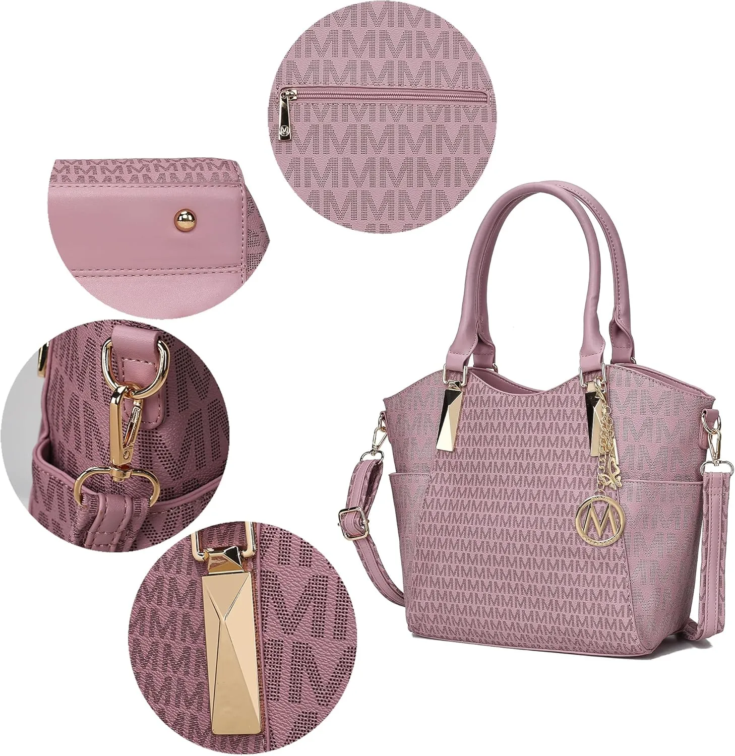 MKF Collection Tote Satchel Handbag for Women: PU Leather Shoulder Bag  Top-Handle Purse, Ladies Pocketbook By Mia K