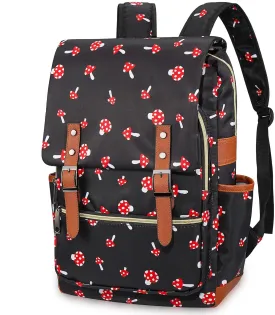 Mushroom Laptop Backpack for Girls Women,College School Bookbags for Teenagers