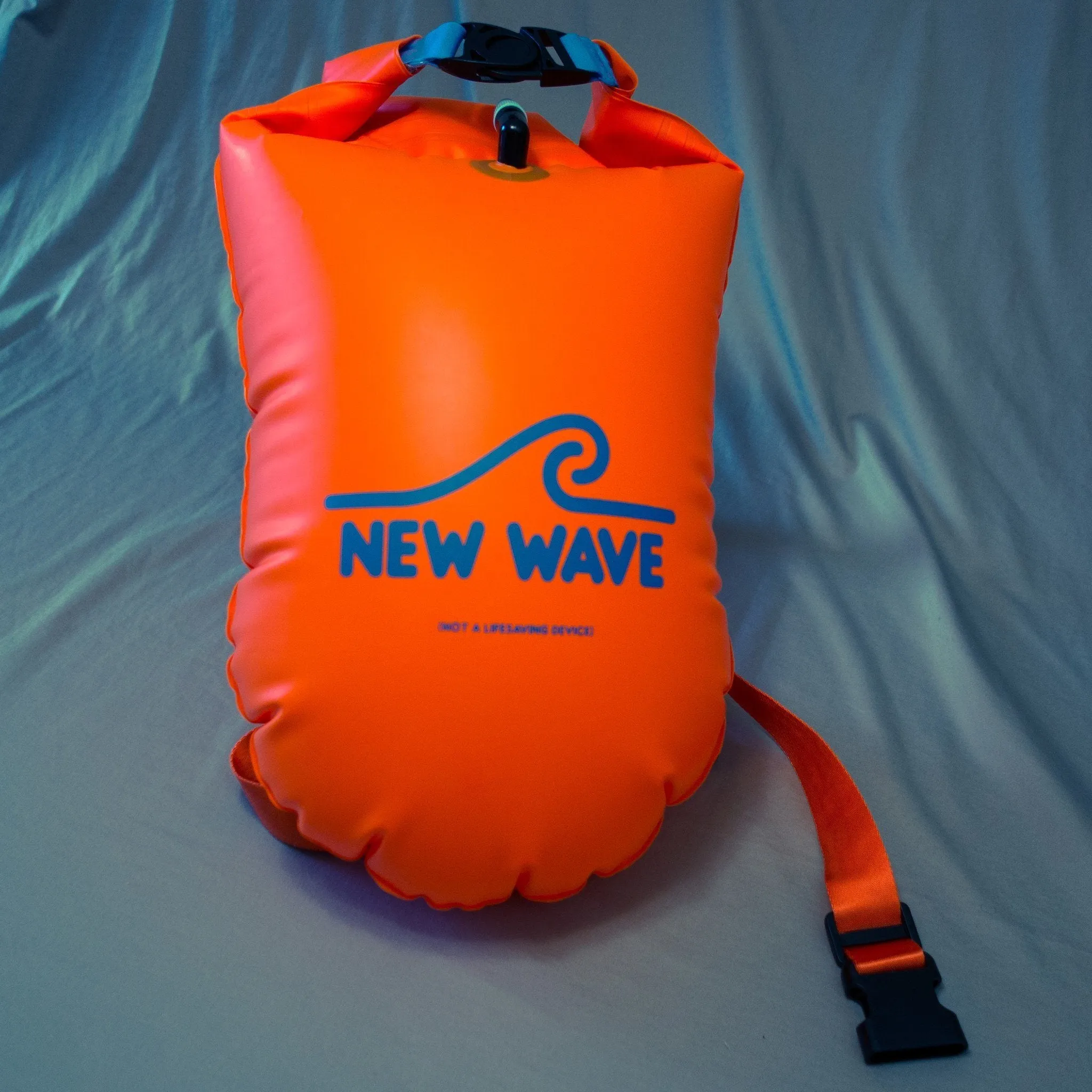 New Wave Swim Buoy - Large (20 Liter) w/ Drybag Nylon - TPU Orange