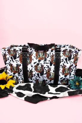 NGIL Corpus Christi Cow Collapsible Haul-It-All Basket with Mesh Pockets