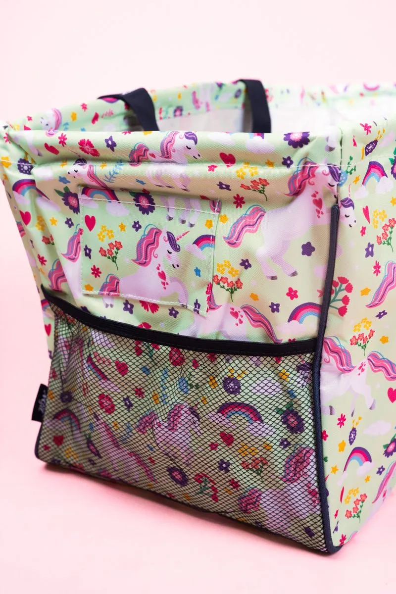 NGIL Rainbow Magic Collapsible Haul-It-All Basket with Mesh Pockets
