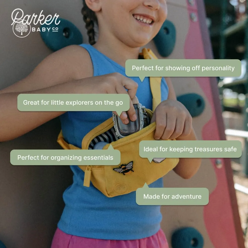 Parker Kids Belt Bag for Girls and Boys - Customizable with Hook and Loop Patches - Child Fanny Pack with Adjustable Strap - Durable Crossbody for Active Children - Lilac