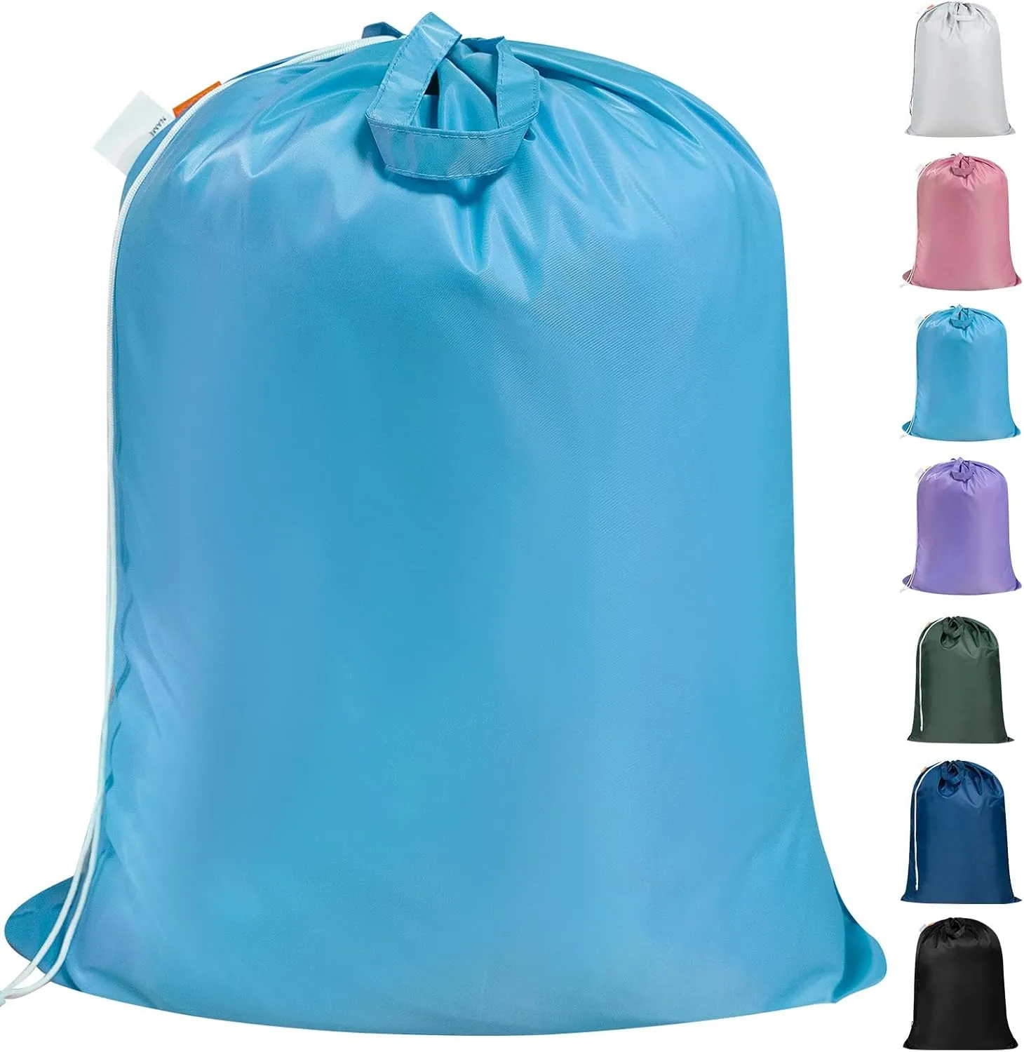 Polecasa Heavy Duty Large Laundry Bag with 130gsm Tear Resistant Fabric and Handles, Easy to Carry Durable Dirty Clothes Drawstring Bag, Perfect for College Dorm,Travel, 28x36,Gulf Blue