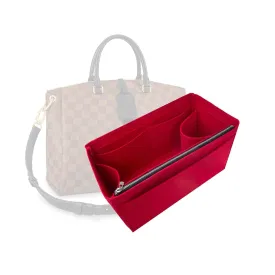 Purse Organizer for Odeon Tote Bag, Lv Odeon Tote MM Insert, Bag Organizer for Odeon Tote PM, Handmade 2mm Premium Felt Snug Sturdy Gold Zipper (For Odeon Tote PM, Bubblegum)