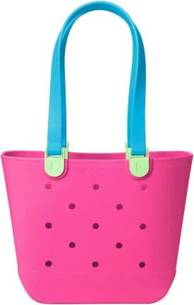 Simple Modern Medium Beach Bag | Waterproof Getaway Rubber Tote with Zipper Pocket for Travel, Pool, Boat, Groceries, Sports | 80s Mix