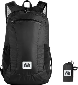 Small Backpack 18L Lightweight Packable Backpack for Travel, Airplane Travel Hiking Daypack(Black)