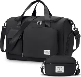 Sports Gym Bag with Shoes Compartment, Travel Duffle Bag Weekender Bags for Women with Toiletry Bag, Carry on Overnight Bag Gym Duffel Bag with Wet Pocket