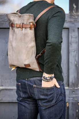 Suede Belted City Backpack