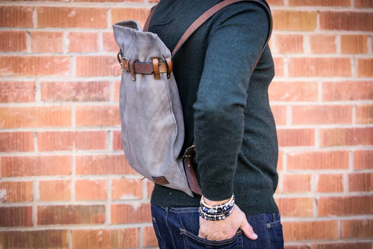 Suede Belted City Backpack