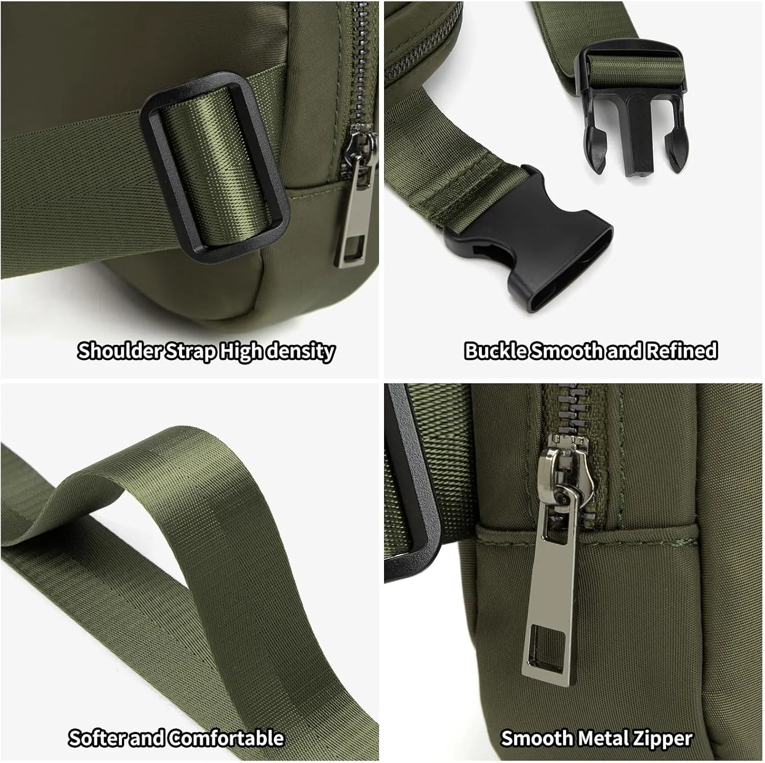 Unisex Belt Bag Fanny pack crossbody bags Everywhere Waist packs with Adjustable Strap (Dim Olive)