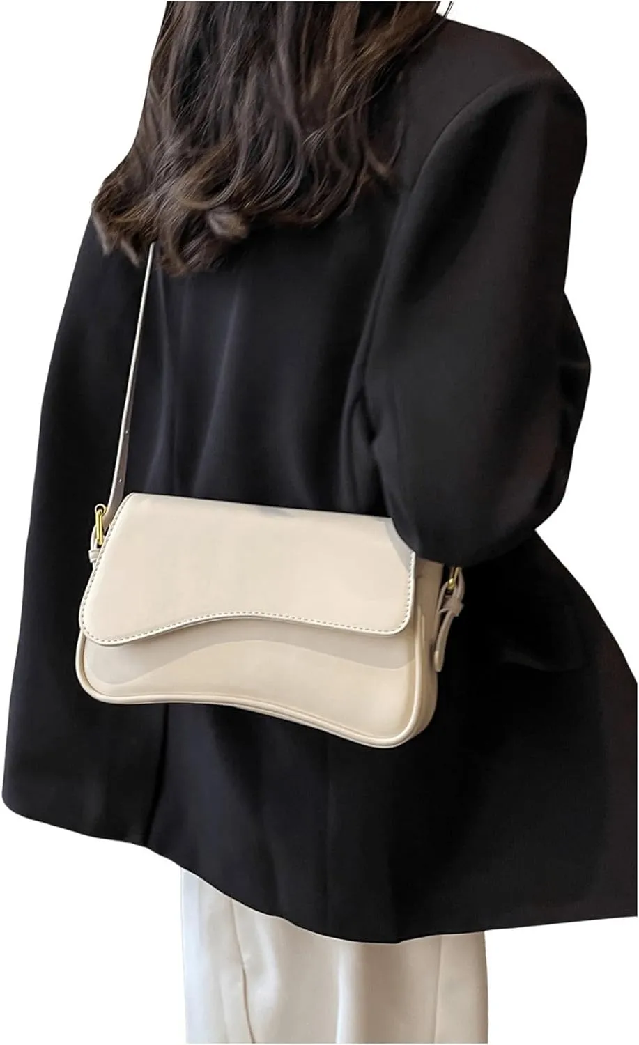Verdusa Women's Leather Shoulder Bag Clutch Purses Trendy Hobo Crossbody Handbags Y2K Saddle Flap Underarm Purse