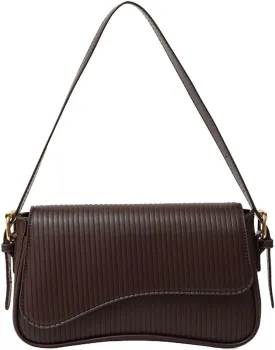 Verdusa Women's Leather Shoulder Bag Clutch Purses Trendy Hobo Crossbody Handbags Y2K Saddle Flap Underarm Purse
