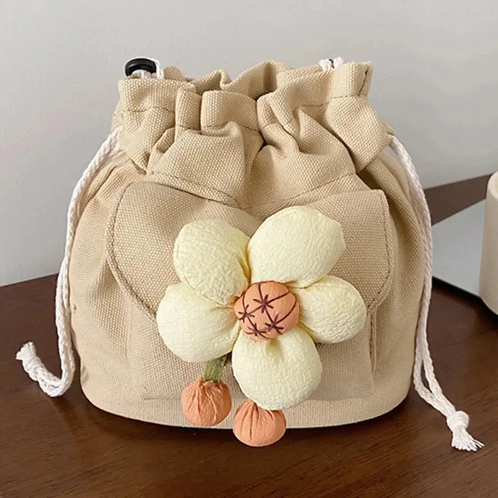 Vvsha - Women'S Bag Drawstring Crossbody Bag For Girls Cute Canvas Bucket Shoulder Bag Fashion Handbag Messenger Bag For Travel Vacation