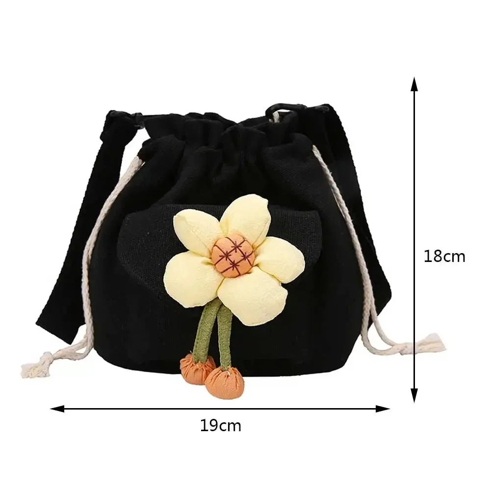 Vvsha - Women'S Bag Drawstring Crossbody Bag For Girls Cute Canvas Bucket Shoulder Bag Fashion Handbag Messenger Bag For Travel Vacation