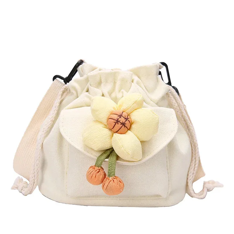 Vvsha - Women'S Bag Drawstring Crossbody Bag For Girls Cute Canvas Bucket Shoulder Bag Fashion Handbag Messenger Bag For Travel Vacation