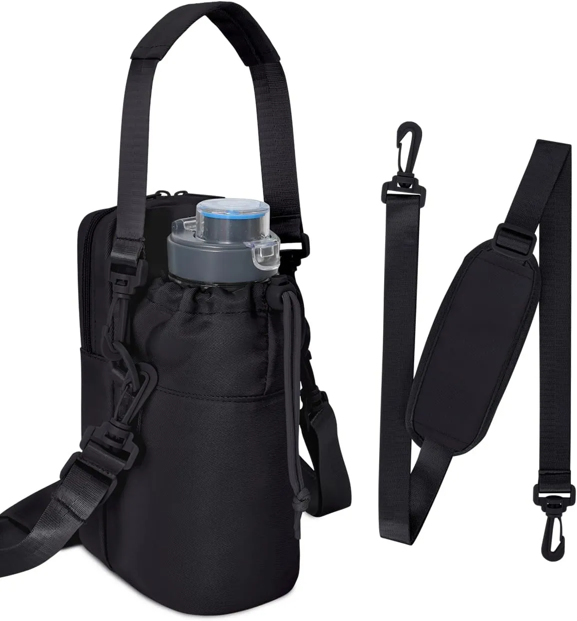 Wandering Nature Water Bottle Holder with Strap 32oz Insulated Water Bottle Carrier Sling Bag with Phone Pocket Water Bottle Pouch for Hiking Walking(Patent Pending)