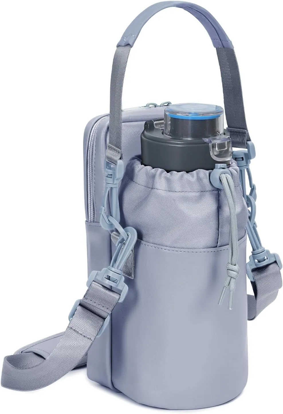 Wandering Nature Water Bottle Holder with Strap 32oz Insulated Water Bottle Carrier Sling Bag with Phone Pocket Water Bottle Pouch for Hiking Walking(Patent Pending)