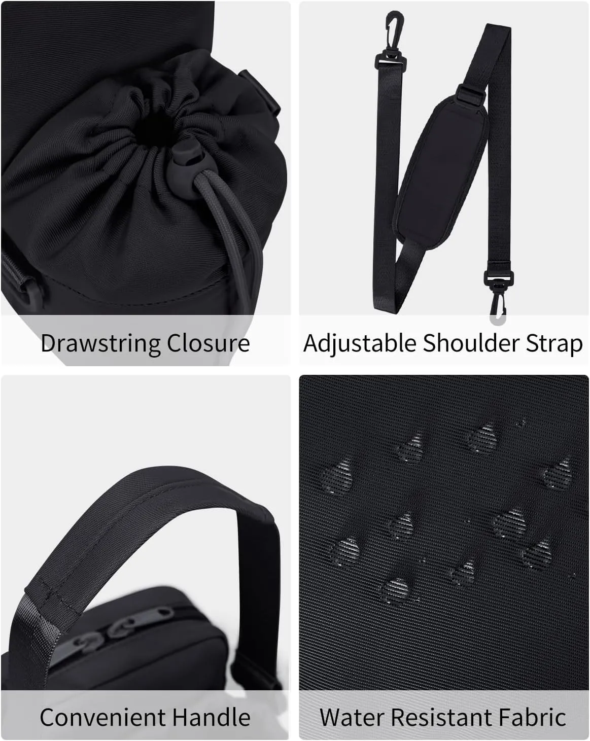 Wandering Nature Water Bottle Holder with Strap 32oz Insulated Water Bottle Carrier Sling Bag with Phone Pocket Water Bottle Pouch for Hiking Walking(Patent Pending)