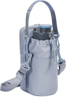 Wandering Nature Water Bottle Holder with Strap 32oz Insulated Water Bottle Carrier Sling Bag with Phone Pocket Water Bottle Pouch for Hiking Walking(Patent Pending)