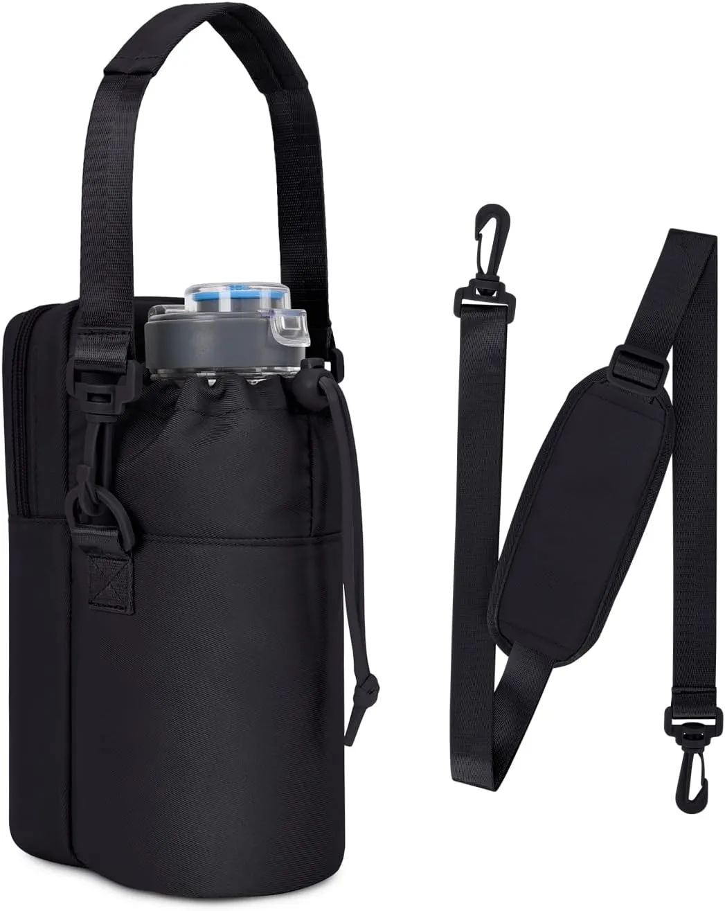 Wandering Nature Water Bottle Holder with Strap 32oz Insulated Water Bottle Carrier Sling Bag with Phone Pocket Water Bottle Pouch for Hiking Walking(Patent Pending)