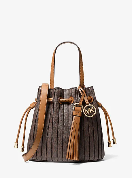 Willa Extra-Small Pleated Logo Tote Bag