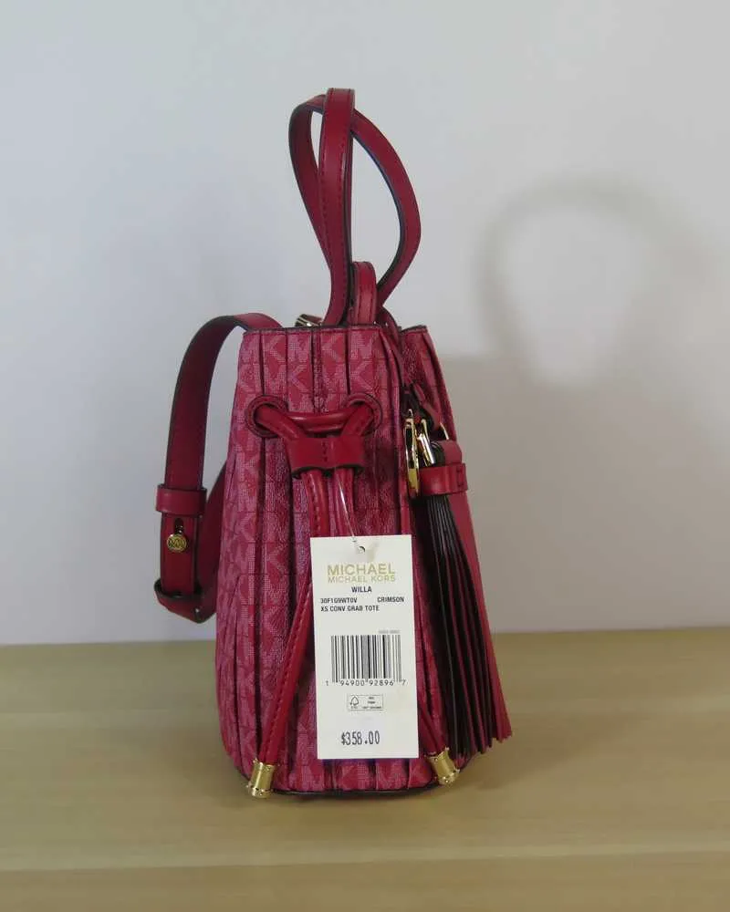 Willa Extra-Small Pleated Logo Tote Bag