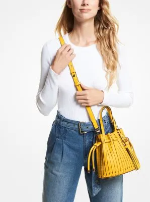 Willa Extra-Small Pleated Logo Tote Bag