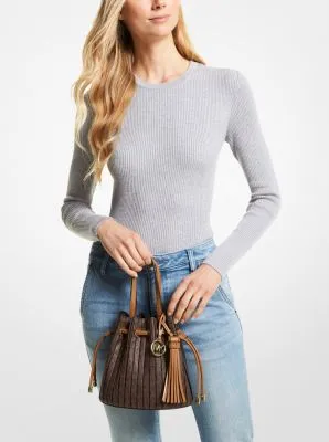 Willa Extra-Small Pleated Logo Tote Bag