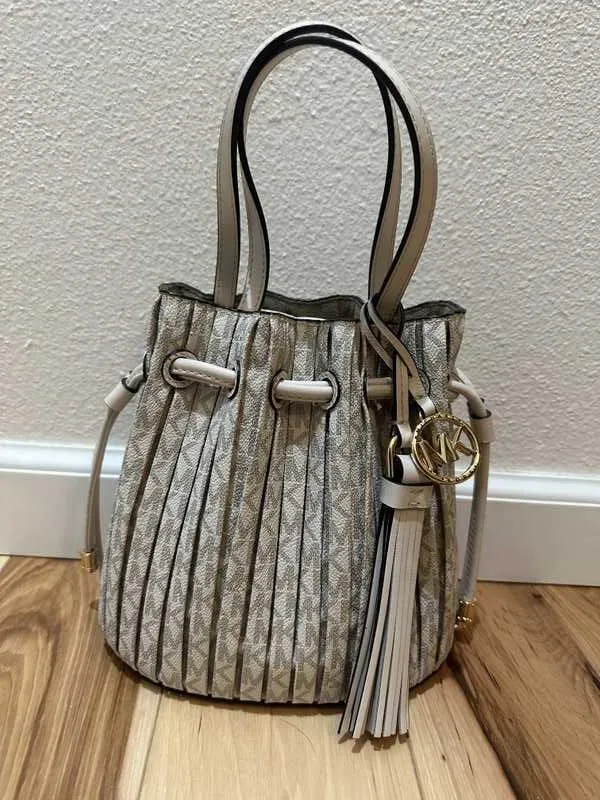 Willa Extra-Small Pleated Logo Tote Bag