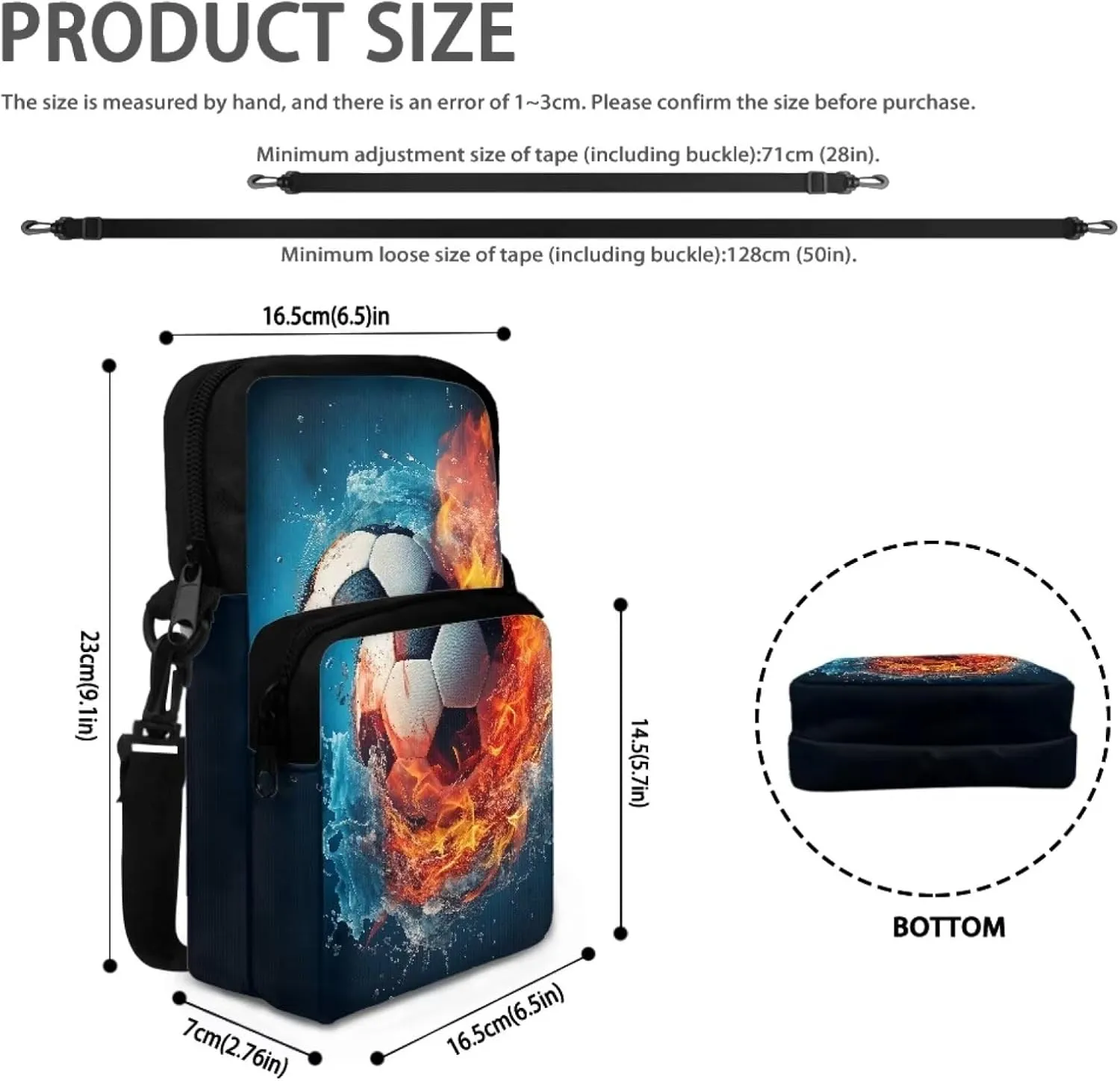 Women's 2 Layer Crossbody Bag Travel Shoulder Bag Waist Pouch Phone Purse Bags