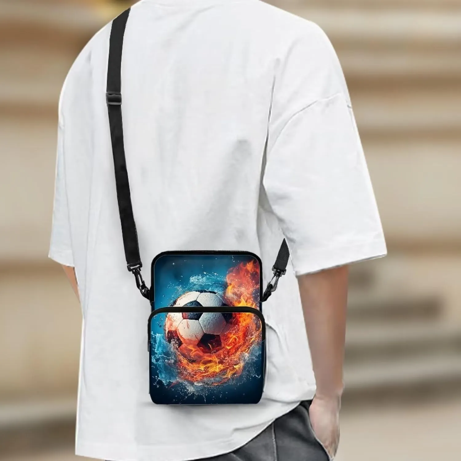Women's 2 Layer Crossbody Bag Travel Shoulder Bag Waist Pouch Phone Purse Bags