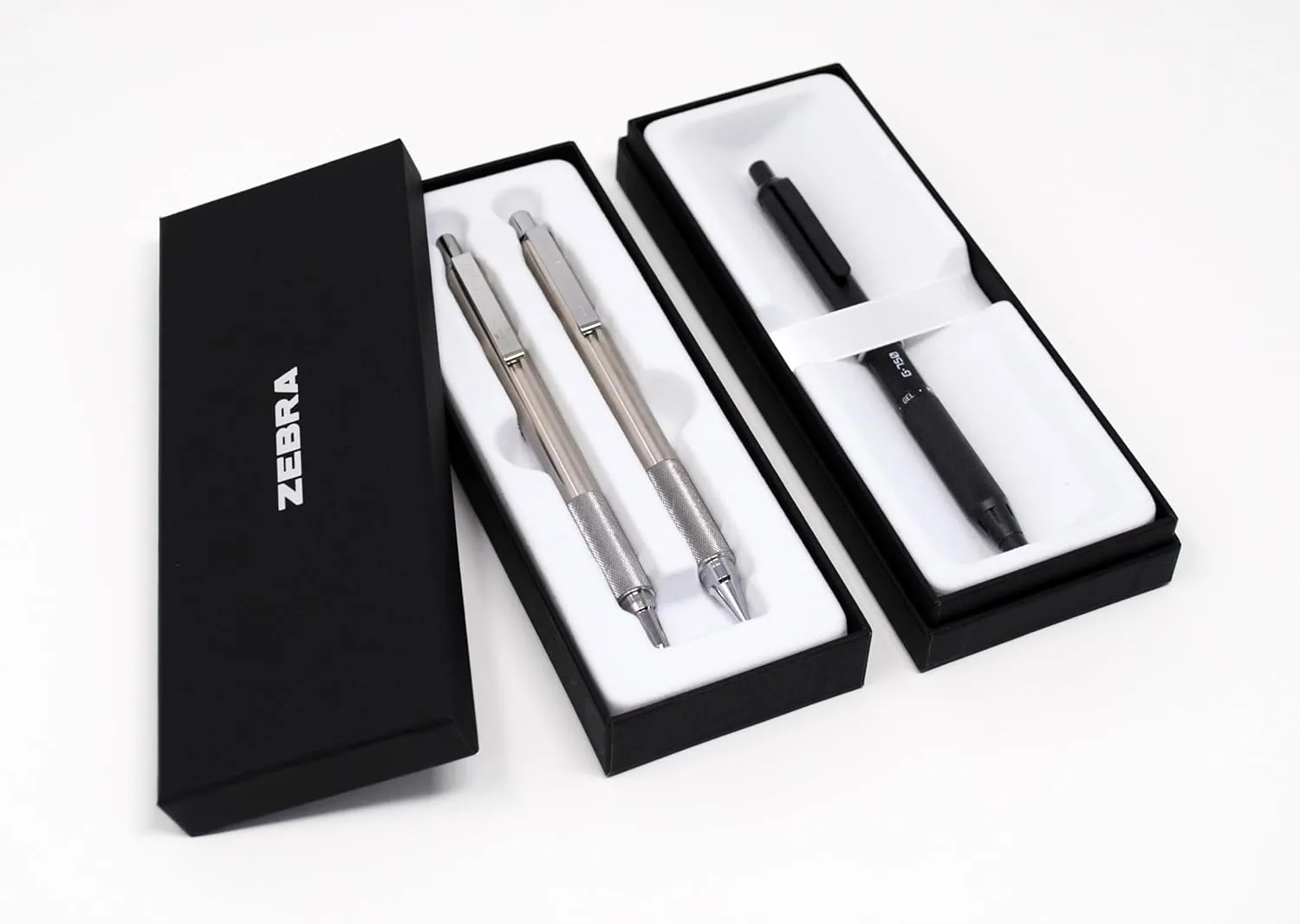 Zebra Pen G-750 Retractable Gel Pen, F-701 and M-701 Retractable Pen/Pencil Gift Set, Premium Metal Barrel, Medium/Fine Point, 3-Pack, Model Number: 10513